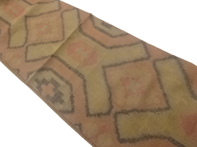 JAPANESE KIMONO / TSUMUGI ABSTRACT PATTERN WEAVING NAGOYA OBI